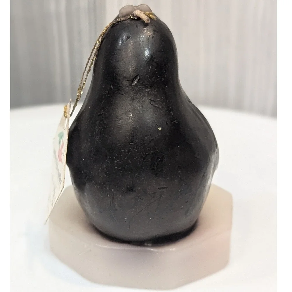Northern Lights Vtg Wax Candle Penguin Figurine Red Bow Tie Handcrafted USA 3.5